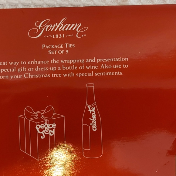 NWT Gorham 1831 Silver type metal Package or Gift Ties - set of 5 - Picture 7 of 7